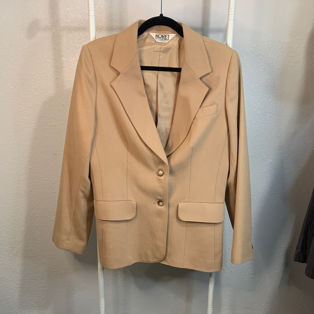 Koret Vintage Women's Beige‎ Wool Blazer Jacket